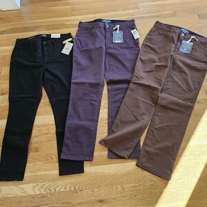 3 pair of NWT Women's Jeans from Nordstrom - Black, Purple, and Brown, size 14